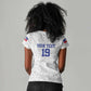 Custom Afro-Haitians Football Women V-Neck T-Shirt Paisley Flag Pattern Design LT19