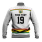 Custom World Football 2026 Ghana Baseball Jacket Black Star Adinkra Heritage White Version