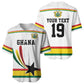 Custom World Football 2026 Ghana Baseball Jersey Black Star Adinkra Heritage White Version