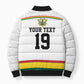 Custom World Football 2026 Ghana Bomber Puffer Jacket Black Star Adinkra Heritage White Version