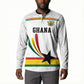 Custom World Football 2026 Ghana Button Sweatshirt Black Star Adinkra Heritage White Version