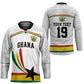 Custom World Football 2026 Ghana Hockey Jersey Black Star Adinkra Heritage White Version