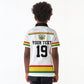 Custom World Football 2026 Ghana Kid Polo Shirt Black Star Adinkra Heritage White Version