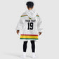 Custom World Football 2026 Ghana Kid Wearable Blanket Hoodie Black Star Adinkra Heritage White Version