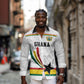 Custom World Football 2026 Ghana Long Sleeve Button Shirt Black Star Adinkra Heritage White Version