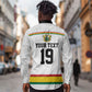 Custom World Football 2026 Ghana Long Sleeve Button Shirt Black Star Adinkra Heritage White Version