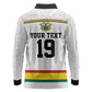 Custom World Football 2026 Ghana Long Sleeve Polo Shirt Black Star Adinkra Heritage White Version