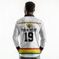 Custom World Football 2026 Ghana Long Sleeve Polo Shirt Black Star Adinkra Heritage White Version