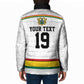 Custom World Football 2026 Ghana Padded Jacket Black Star Adinkra Heritage White Version