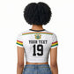 Custom World Football 2026 Ghana Raglan Cropped T shirt Black Star Adinkra Heritage White Version