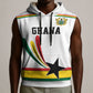 Custom World Football 2026 Ghana Sleeveless Hoodie Black Star Adinkra Heritage White Version