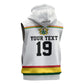 Custom World Football 2026 Ghana Sleeveless Zip Hoodie Black Star Adinkra Heritage White Version