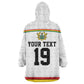Custom World Football 2026 Ghana Wearable Blanket Hoodie Black Star Adinkra Heritage White Version
