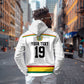Custom World Football 2026 Ghana Zip Hoodie Black Star Adinkra Heritage White Version