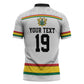 Custom World Football 2026 Ghana Zipper Polo Shirt Black Star Adinkra Heritage White Version