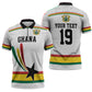 Custom World Football 2026 Ghana Zipper Polo Shirt Black Star Adinkra Heritage White Version