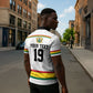 Custom World Football 2026 Ghana Zipper Polo Shirt Black Star Adinkra Heritage White Version