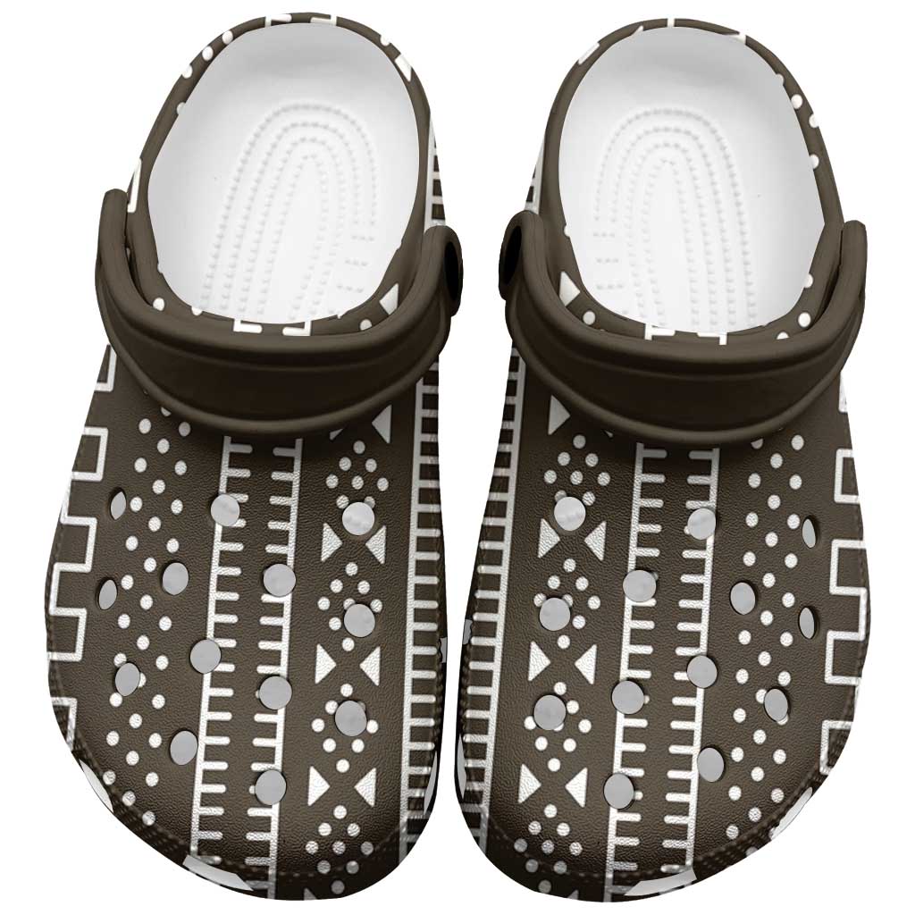 Mali Mud Cloth Bogolanfini Pattern Clogs Shoes - African Pride