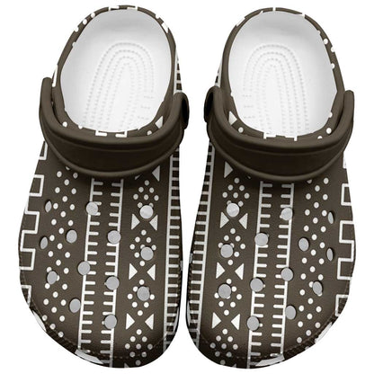 Mali Mud Cloth Bogolanfini Pattern Clogs Shoes - African Pride