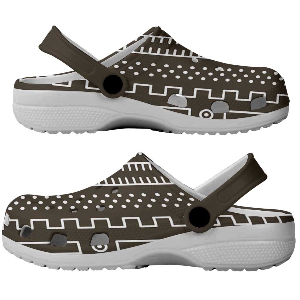 Mali Mud Cloth Bogolanfini Pattern Clogs Shoes - African Pride