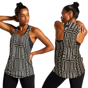 Mali Mud Cloth Bogolanfini Pattern Women Racerback Tank - African Pride