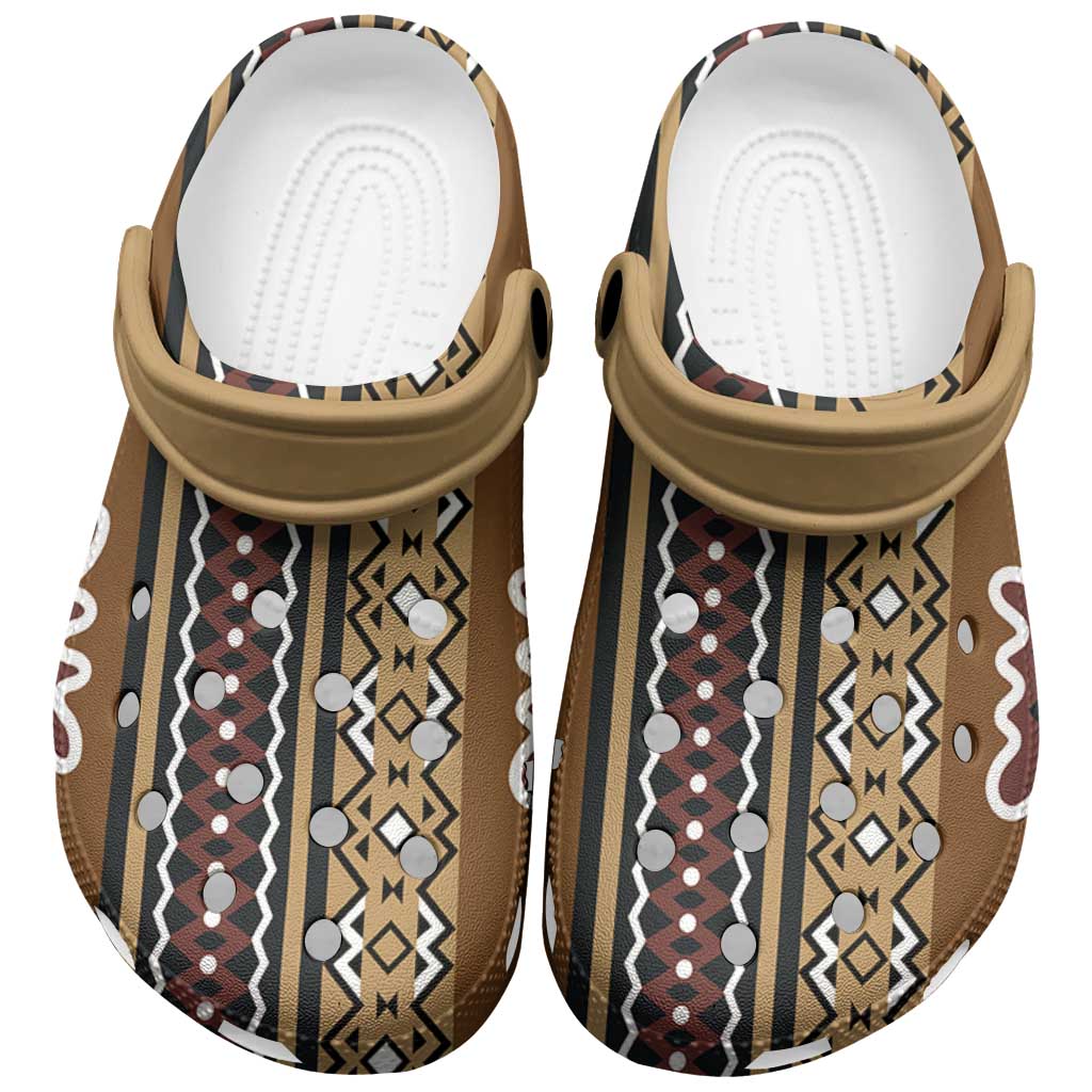 Mali Mud Cloth Clogs Shoes Traditional Bologan Pattern by African Pride