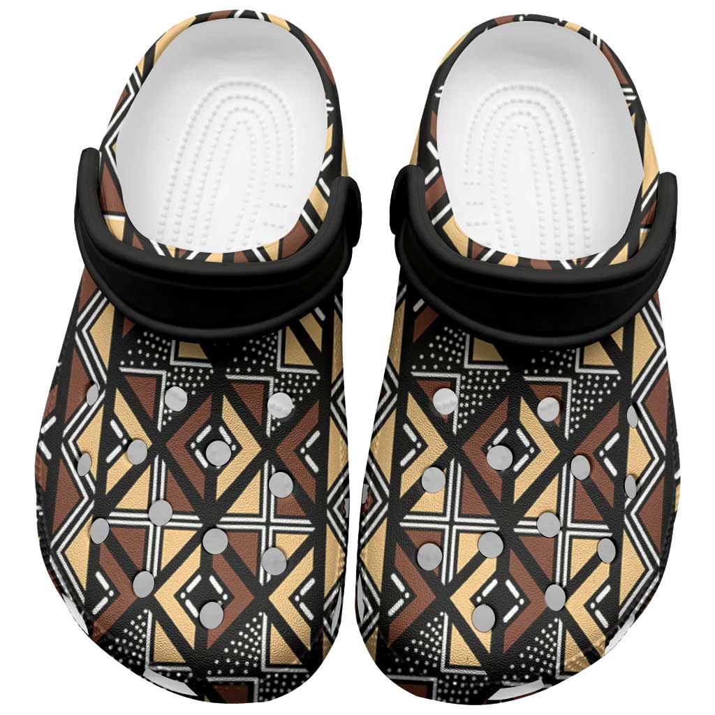 Mali Mud Cloth Legacy Clogs Shoes African Tribal Pattern - African Pride