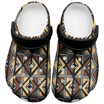 Mali Mud Cloth Legacy Clogs Shoes African Tribal Pattern - African Pride