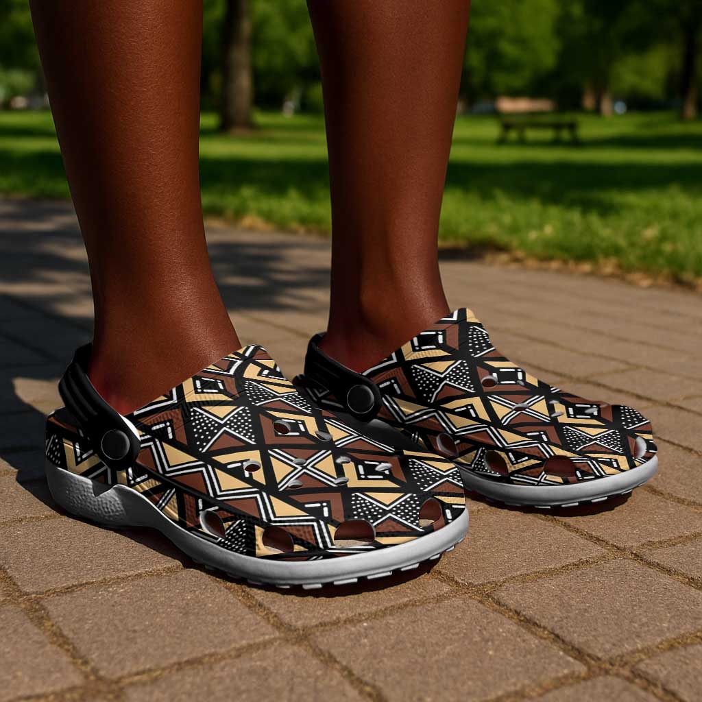 Mali Mud Cloth Legacy Clogs Shoes African Tribal Pattern - African Pride