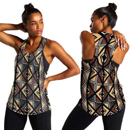 Mali Mud Cloth Legacy Women Racerback Tank African Tribal Pattern - African Pride