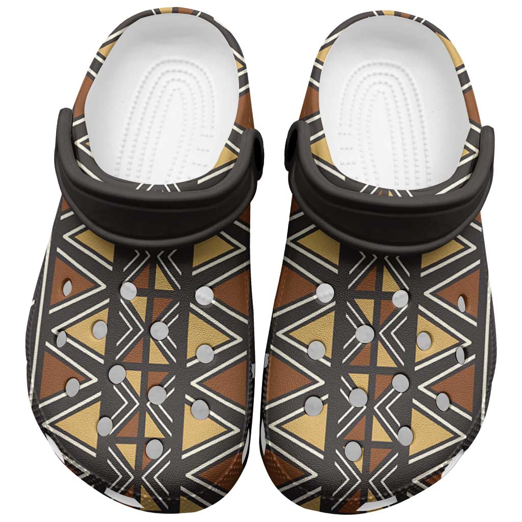 Mali Mud Cloth Village Legacy Clogs Shoes African Tribal Pattern - African Pride