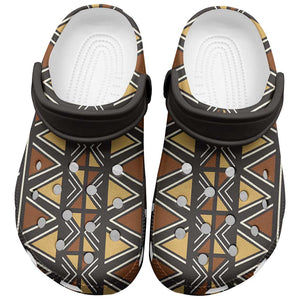Mali Mud Cloth Village Legacy Clogs Shoes African Tribal Pattern - African Pride