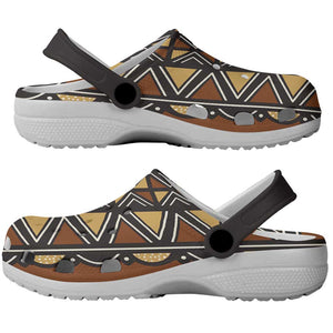 Mali Mud Cloth Village Legacy Clogs Shoes African Tribal Pattern - African Pride