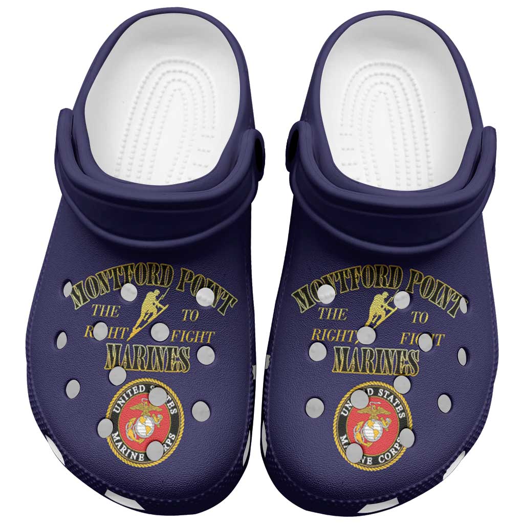 Montford Point Marines Clogs Shoes African American Heroes Navy Blue - African Pride