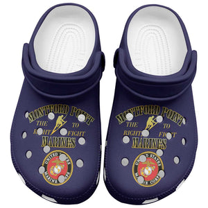 Montford Point Marines Clogs Shoes African American Heroes Navy Blue - African Pride