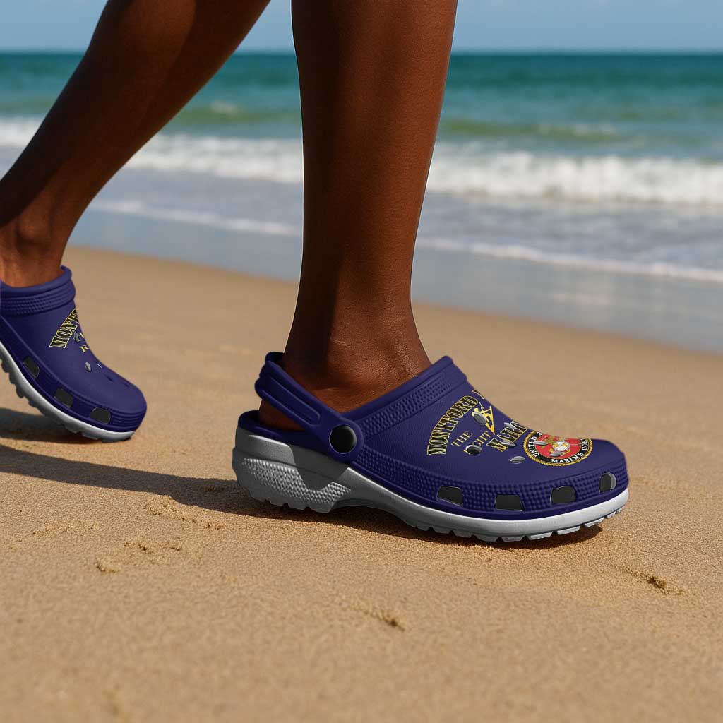 Montford Point Marines Clogs Shoes African American Heroes Navy Blue - African Pride