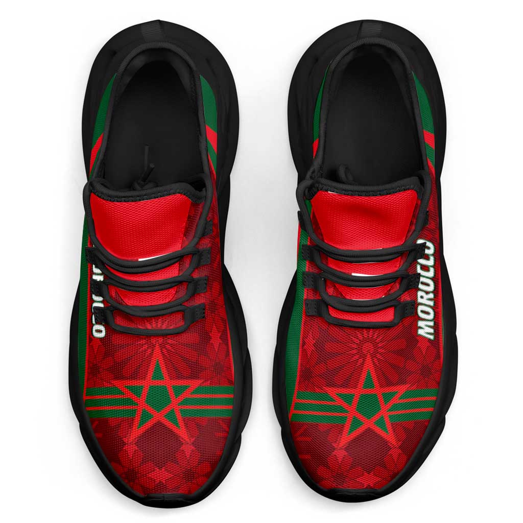 Morocco 2026 Football Clunky Sneakers Go Atlas Lions Islamic Pattern Curve Stylized - African Pride