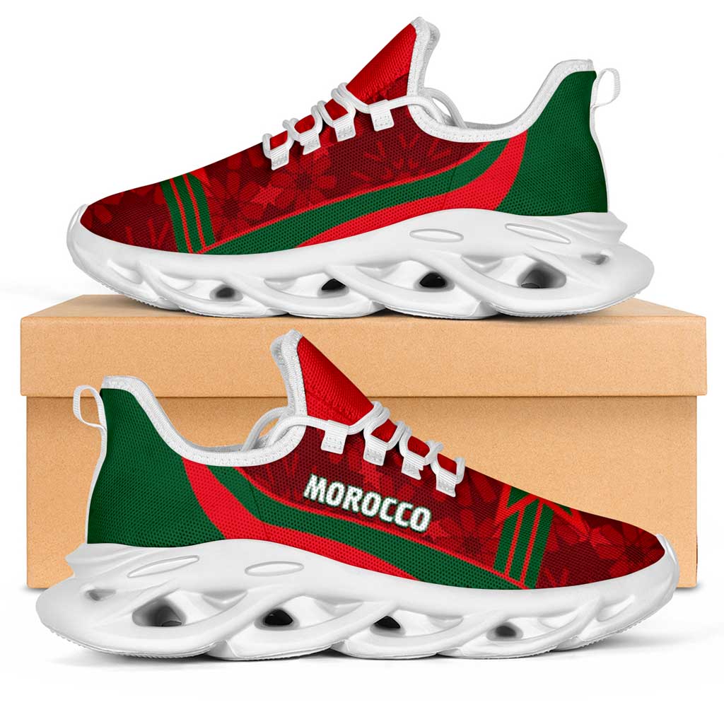 Morocco 2026 Football Clunky Sneakers Go Atlas Lions Islamic Pattern Curve Stylized - African Pride