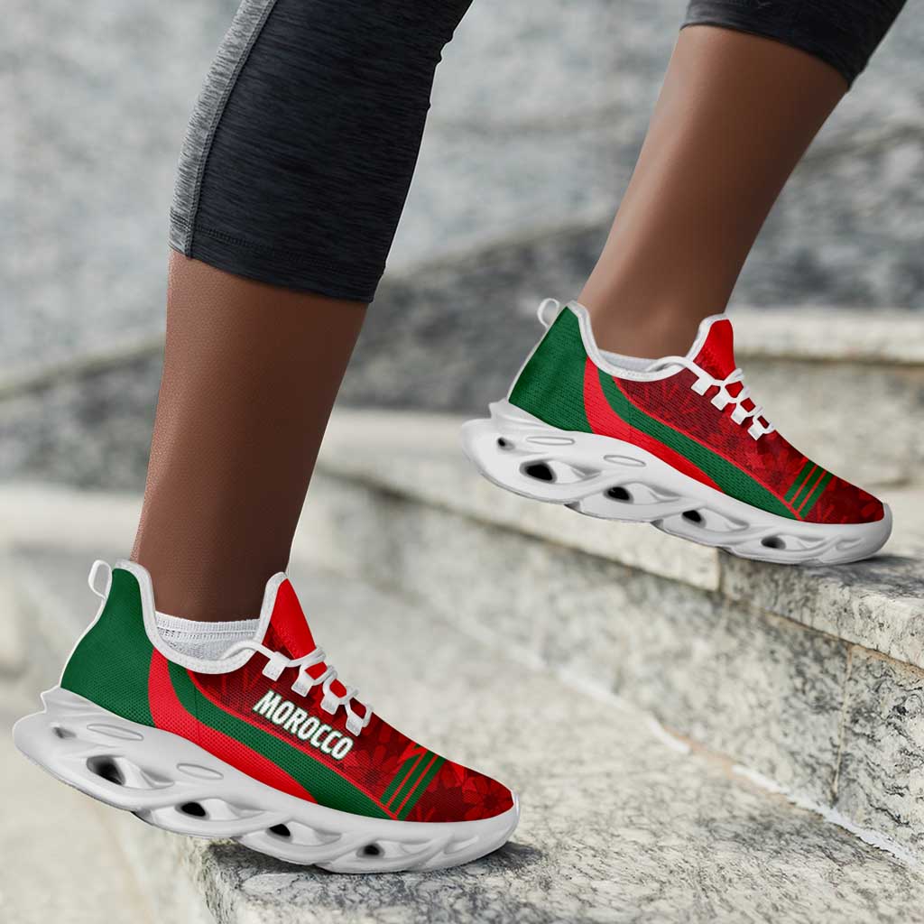 Morocco 2026 Football Clunky Sneakers Go Atlas Lions Islamic Pattern Curve Stylized - African Pride