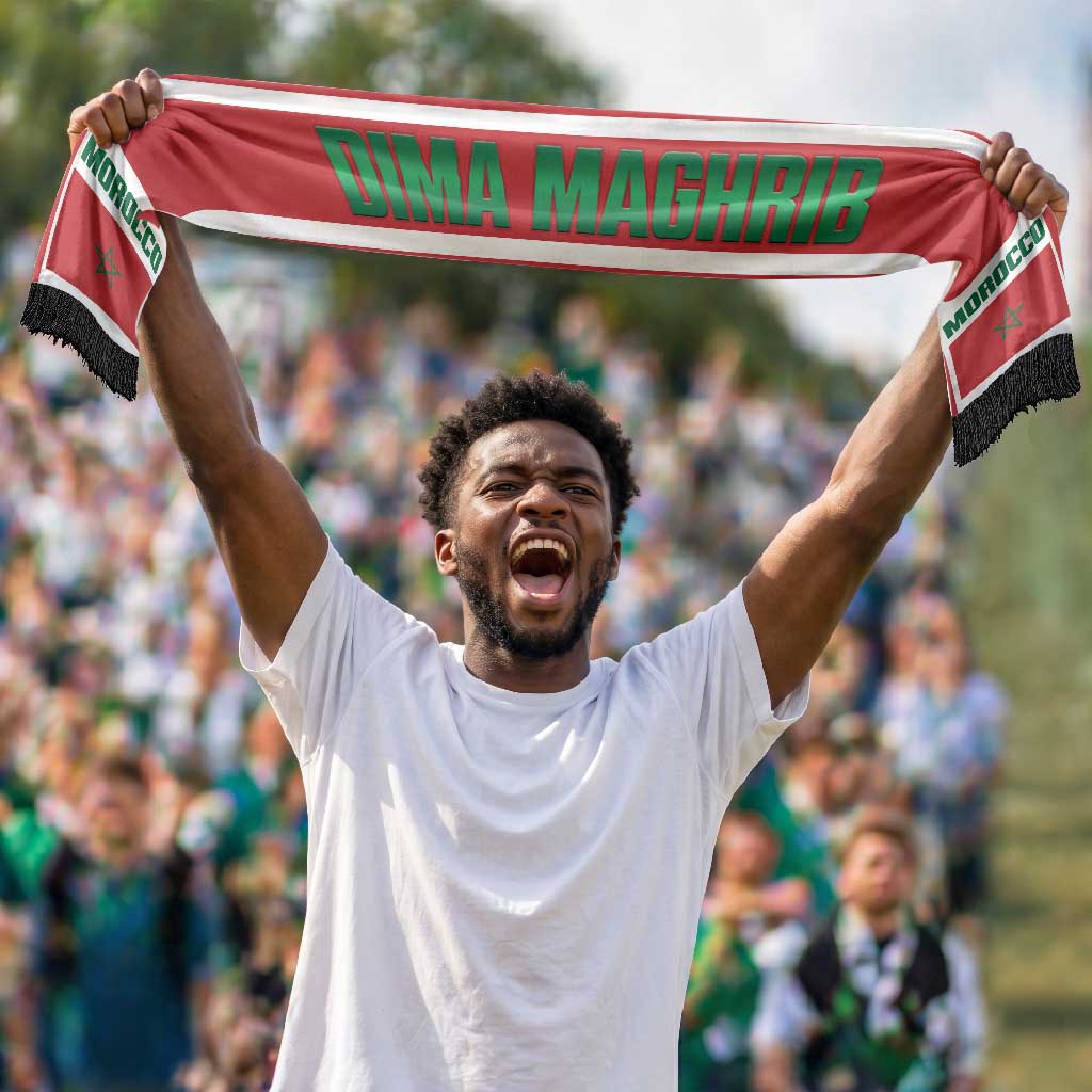Morocco 2026 Football Personalized Soccer Scarf Go Atlas Lions Dima Maghrib