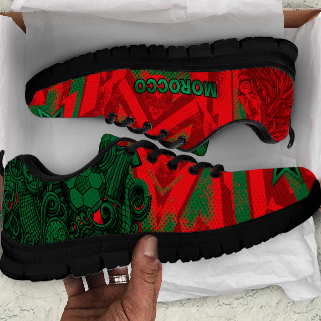 Morocco Football Sneakers Pentagram Red Lion African