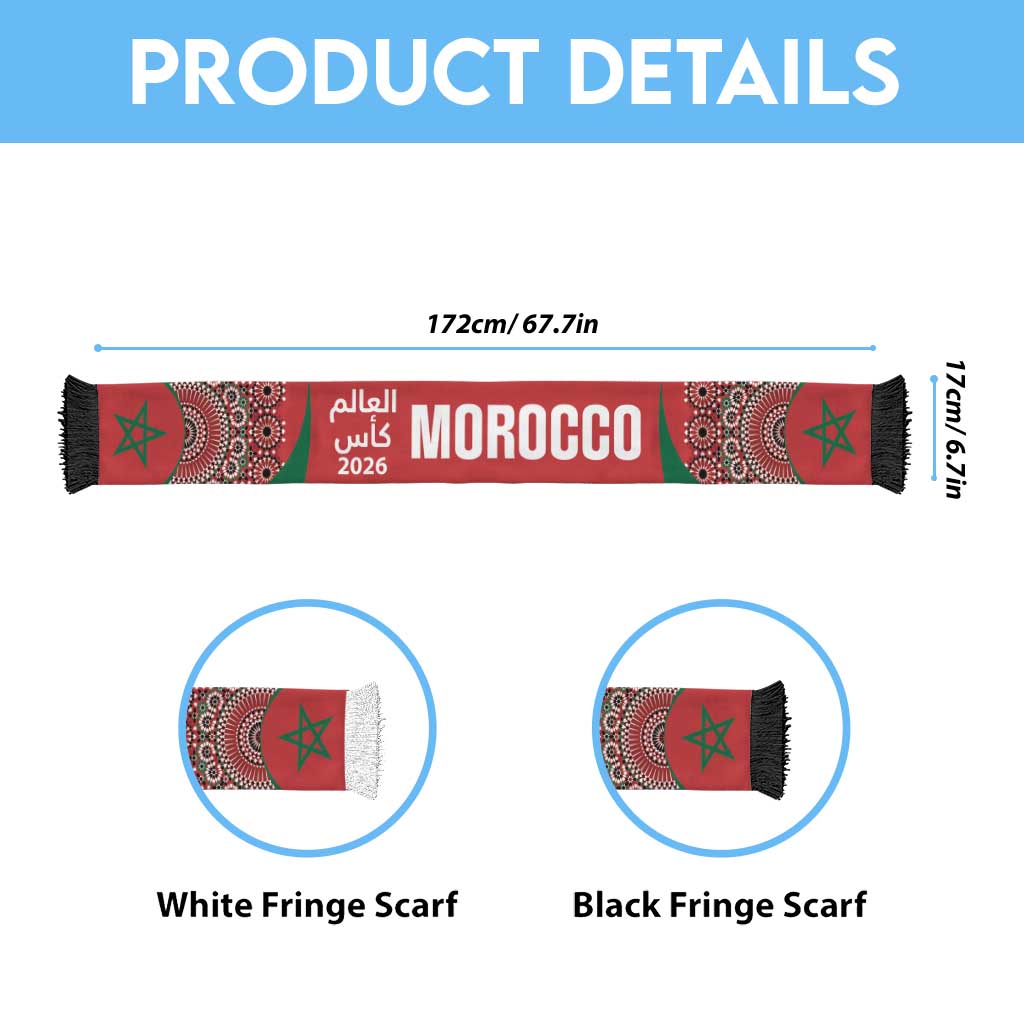 Morocco Yalla Vamos 2026 Soccer Scarf Zellige Mosaic Edition