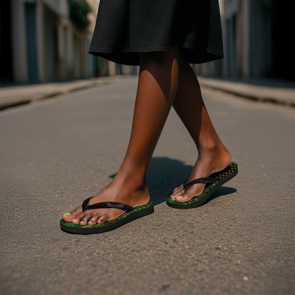 Nigeria Football Flip Flops The Naija-Tribal Sporty Style - African Pride