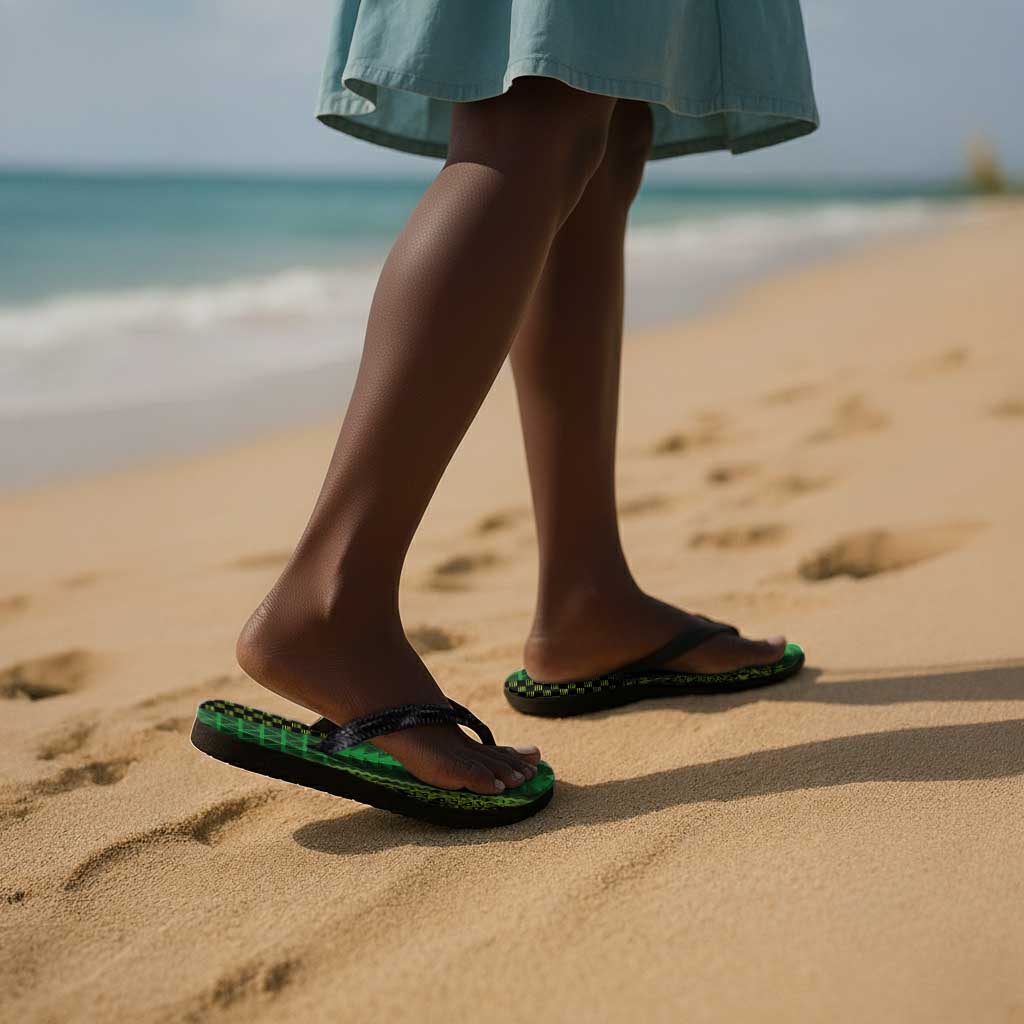 Nigeria Football Flip Flops The Naija-Tribal Sporty Style - African Pride