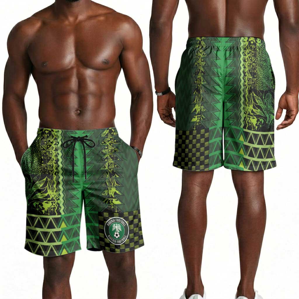 Nigeria Football Shorts for Men The Naija-Tribal Sporty Style - African Pride