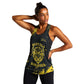 Personalized African-American Heroes Women Racerback Tank Bison Buffalo Soldiers - Black Grunge Style - African Pride