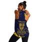 Personalized African-American Heroes Women Racerback Tank Bison Buffalo Soldiers - Blue Grunge Style - African Pride