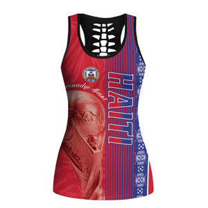 Personalized Afro-Haiti Football Hollow Tank Top 2026 Grenadye Alaso Red Version - African Pride