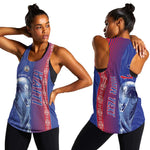 Personalized Afro-Haiti Football Women Racerback Tank 2026 Grenadye Alaso Blue Version - African Pride