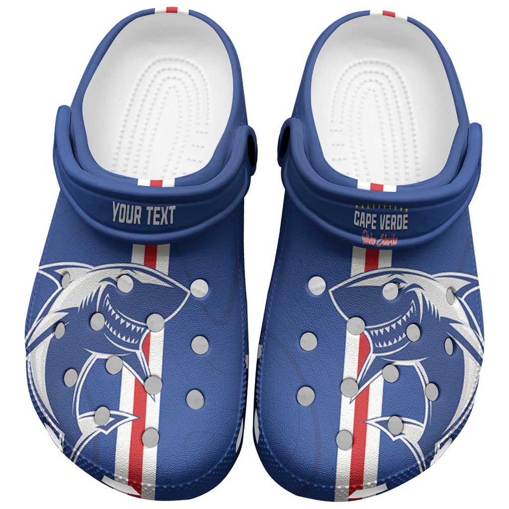 Personalized Cape Verde Football Clogs Shoes Go Champions Tubaroes Azuis - African Pride